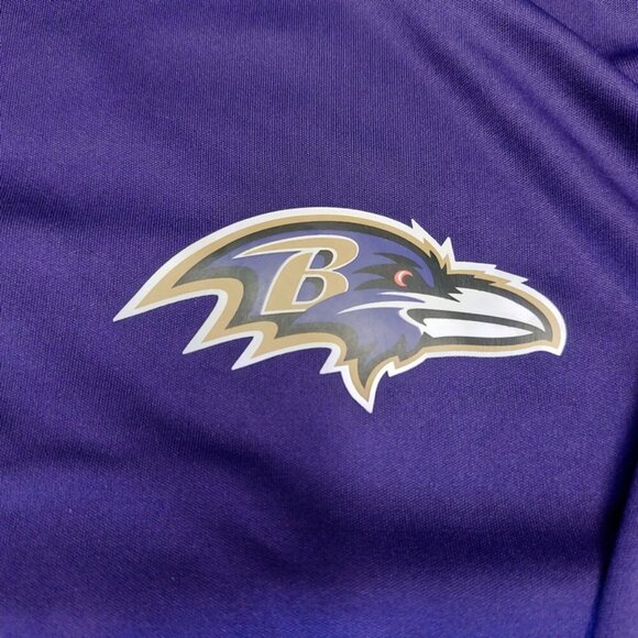 Baltimore Ravens Mens Size L Short Sleeve Golf Polo Shirt Purple Team Apparel NT - Picture 2 of 6